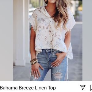 Bahama breeze linen top
